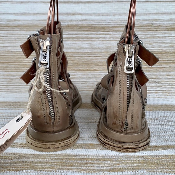 A.S.98 AS98 Payne NEW Gladiator Strappy Ankle Buckle Zip Wedge Platform Sandals - Picture 6 of 13